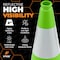 Xpose Safety Traffic Safety Cone, 18 in, Premium PVC, 6 in Reflective Collar, Lime Green, Half Pallet (450) LTC18-6-HP450-X - alternate 3
