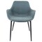 Leisuremod Markley Modern Leather Dining Arm Chair with Metal Legs, Peacock Blue EC26BU - alternate 5