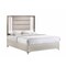 Homeroots Beige White And Chrome Wood Upholstered Lighted Queen Bed Frame 564757 - alternate 7