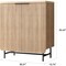 Homeroots 35" Oak Wood Textured Door Accent Cabinet With Two Doors 644523 - alternate 8