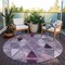 Homeroots 8' Merlot Purple And Lavender Round Geometric Washable Indoor Outdoor Area Rug 583042 - alternate 5