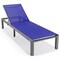 Leisuremod Marlin Grey Aluminum Patio Chaise Lounge Chair with Square Fire Pit Table, Navy Blue MLGRCF21-77NBU - alternate 7