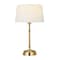Homeroots 24" Brass Metal Table Lamp With White Drum Shade 524300 - alternate 4