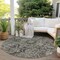 Homeroots 8' Taupe Round Oriental Washable Indoor Outdoor Area Rug 563795 - alternate 6