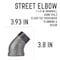 B & K 1-1/2 in. MIP each X 1-1/2 in. D FIP Black Malleable Iron 45 degree Street Elbow 501534 - alternate 5
