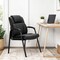 Simple Deluxe Waiting Room Leather Guest Chairs with Padded Arms, Comfy Stationary Reception Meeting Chair, Rest 3A88FNCHAR22X36PUBLK - alternate 5