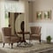 Homeroots 72" Brown Canvas Folding Three Panel Screen Room Divider 274749 - alternate 7