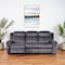 Homeroots 89" Dark Gray Reclining USB Sofa And Toss Pillow With Silver Legs 559208 - alternate 4
