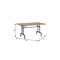Homeroots 64" Oak and Black Wood and Iron Trestle Base Dining Table 631283 - alternate 6