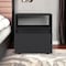 Homeroots 21" Black Wood One Drawer Nightstand 543683 - alternate 3