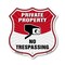 Signmission Private Property Shield Sign No Trespass, 12 Inch X 12 Inch, Plastic Sign SHI-P-12-448 - alternate 1