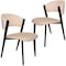 Leisuremod Aspen Modern Leather Dining Chair with Powder Coated Iron Legs, 2PK ACBL51LTP2 - alternate 1