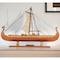 Homeroots 13" Wood Brown Solid Wood Hand Painted Model Boat Tabletop Sculpture 401957 - alternate 4