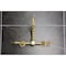 Kingston Brass Two-Handle Wall Mount Bridge Kitchen Faucet, Brushed Brass KS1247AL - alternate 5