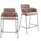 Homeroots Set of Two 26" Brown and Black Faux Shearling and Steel Counter Height Bar Chairs, 2PK 564993 - alternate 1