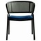 Leisuremod Ervilla Dining Armchair in Black Steel Frame with Black Wicker Back and Navy Blue Seat ECBL-20BL-NBU - alternate 7