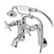 Kingston Brass Tub Wall Mount Clawfoot Tub Faucet with Hand Shower, Polished Chrome KS289C - alternate 1