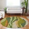Homeroots 8' Green Beige And Copper Round Abstract Washable Indoor Outdoor Area Rug 600968 - alternate 3