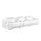 Homeroots 134" White Italian Leather Reclining Metal USB Sofa 720298 - alternate 6