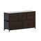 Flash Furniture Harris 5 Drawer Storage Dresser with Black Cast Iron Frame, Brown Wood Top and Brown Easy Pull Engi WX-5L206-MDF-BK-BR-GG - alternate 1