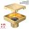 Hydroware Square Shower Drain, C06 Brushed Gold, 4 Inches HYD-0019 - alternate 4