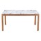 Homeroots 63" White and Natural Faux Marble and Solid Wood Dining Table 623357 - alternate 1