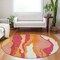 Homeroots 8' Blush Copper And Ivory Round Abstract Washable Indoor Outdoor Area Rug 600950 - alternate 7