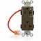 Leviton Straight Blade Receptacle, 5-20R, 20 A, 125V AC, Flush Mount, Self-Grounded M1636-1C - alternate 1
