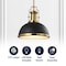 Jonathan Y Homer 13" 1-Light Modern Industrial Metal LED Dome Pendant, Black/Brass Gold JYL9536A - alternate 12