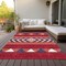 Homeroots 3' X 5' Red White And Navy Blue Southwestern Washable Indoor Outdoor Area Rug 613945 - alternate 6