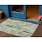 Homeroots 3' X 5' Green And Gray Striped Washable Indoor Outdoor Area Rug 615518 - alternate 1
