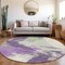 Homeroots 8' Purple Mint Green And Ivory Round Abstract Washable Indoor Outdoor Area Rug 618486 - alternate 7