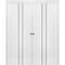 Sartodoors Sliding Closet Double Bi-fold Doors, Planum 0016 White Silk and Aluminum Strips, Sturdy Tracks Mold PLANUM0016DBF-WS-72 x 84 (4* 18x84) - alternate 1