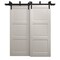 Sartodoors Sliding Closet Barn Bypass Doors 56 x 80 inches, Ego 5010 Painted White Oak, Modern 6.6ft Rails Ha EGO5010BBB-PWO-56 - alternate 1