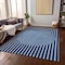 Homeroots 10' X 14' Navy Blue And Gray Striped Washable Indoor Outdoor Area Rug 597186 - alternate 6