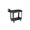 Rubbermaid Commercial Plastic Utility Cart with Deep Lipped Plastic Shelves, Ergonomic, 2 Shelves, 500 lbs. FG452088BLA - alternate 1