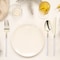 Smarty Had A Party Gold with White Handle Moderno Plastic Cutlery Set - Spoons, Forks and Knives (240 Guests), 720PK 9320-GWSCS-CASE - alternate 3