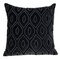 Homeroots 22" Black and Blue Ogee Cotton Throw Pillow with Embroidery and Applique 529267 - alternate 6