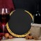 Smarty Had A Party 10.25" Black with Gold Moonlight Round Disposable Plastic Dinner Plates (120 Plates), 120PK 960BG-CASE - alternate 7