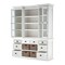 Homeroots 87" White Wood Bookcase with Glass Doors Drawers and Baskets 397667 - alternate 8