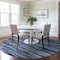 Homeroots 8' Blue And Navy Blue Round Abstract Washable Indoor Outdoor Area Rug 613081 - alternate 6