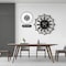 Vintiquewise Large Clock Wall-Mount Metal Wine Shelf - 24-Bottle Rack with Mesh Cork Basket and LED Light - QI004687 - alternate 5