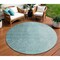 Homeroots 8' Teal Blue And Aqua Round Abstract Washable Indoor Outdoor Area Rug 588234 - alternate 1