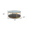 Homeroots 43" Clear And Black Gold Glass And Solid Wood and Metal Round Coffee Table With Shelf 520591 - alternate 6