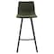Leisuremod Elland Modern Upholstered Leather Bar Stool with Iron Legs and Footrest, Olive Green, 2PK ES29G2 - alternate 7