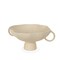 Homeroots 16" Beige Cast Aluminum Round Pedestal Centerpiece Bowl With Handles 609353 - alternate 3