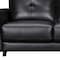 Homeroots 82" Black Leather Sofa With Brown Legs 546416 - alternate 5