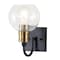 Jonathan Y Marais 5.88" 1-Light Iron/Glass Rustic Vintage LED Vanity Light, Black/Brass Gold JYL3526A - alternate 10