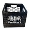 Cratemate CrateMate Heavy-Duty Black Milk Crate - Multi-Purpose, Stackable, and Durable Storage 16QT MC16QT-BL - alternate 1