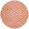 Homeroots 8' Coral Pink And Ivory Round Tribal Washable Indoor Outdoor Area Rug 598114 - alternate 5